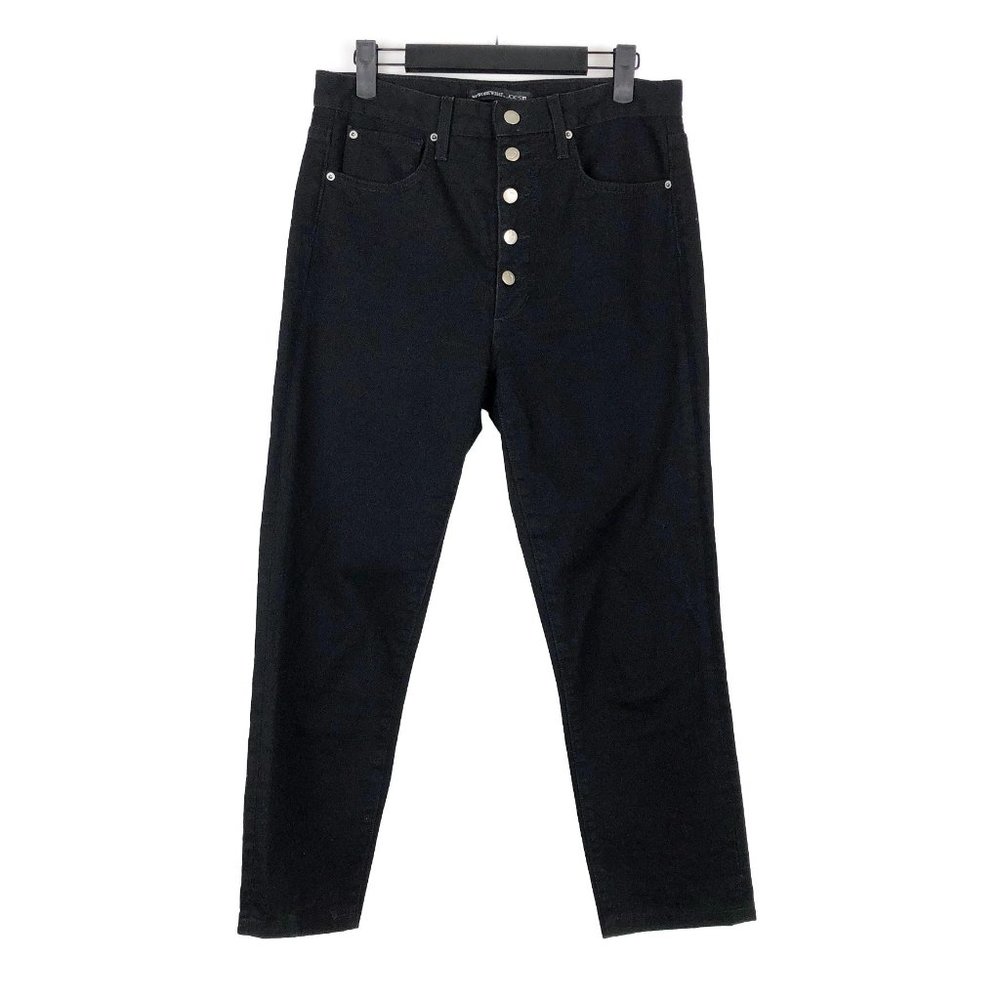 Joe's Jeans x We Wore What Exposed Button Front Black Skinny Ankle Jeans 2 26